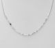 925 Sterling Silver Necklace, Beaded with 2 mm Wide Gemstone Beads