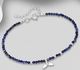 925 Sterling Silver Bracelet Featuring Whale Tail, Beaded with Gemstone Beads