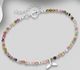 925 Sterling Silver Bracelet Featuring Whale Tail, Beaded with Gemstone Beads