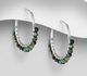 925 Sterling Silver Hoop Earrings, Beaded with Gemstone Beads