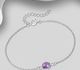 925 Sterling Silver Adjustable Bracelet, Decorated with Various Gemstones