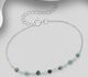 925 Sterling Silver Bracelet, Beaded with 3-4 mm Wide Gemstone Beads