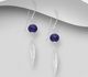 925 Sterling Silver Feather Hook Earrings, Beaded with Various Gemstone Beads