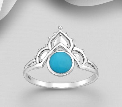 Şəkli böyütmək üçün tiklayın 925 Sterling Silver Ring, Decorated with Resin