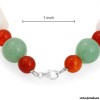 Charming Brand New Bracelet With Precious Stones - Genuine Agates, Aventurines and Jades Well Made in 925 Sterling silver.