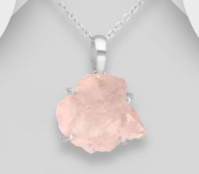 Şəkli böyütmək üçün tiklayın 925 Sterling Silver Pendant, Decorated with Morganite