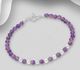 925 Sterling Silver Bracelet, Beaded with Various Gemstones