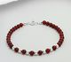 925 Sterling Silver Bracelet, Beaded with Various Gemstones
