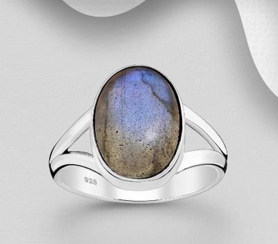925 Sterling Silver Solitaire Ring, Decorated with Various Gemstones
