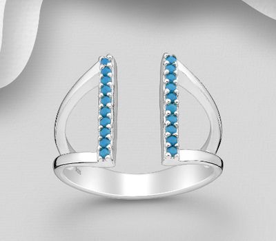 Şəkli böyütmək üçün tiklayın 925 Sterling Silver Adjustable Ring, Decorated with Resin