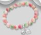 925 Sterling Silver Bell and Heart Bracelet, Beaded with Gemstone Beads