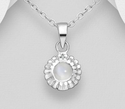 Şəkli böyütmək üçün tiklayın 925 Sterling Silver Pendant, Decorated with Moonstone