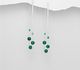 925 Sterling Silver Push-Back Earrings, Beaded with Various Gemstone Beads