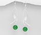 925 Sterling Silver Hook Earrings, Beaded with Reconstructed  Light Green Turquoise or Various Gemstones