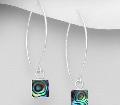 Şəkli böyütmək üçün tiklayın 925 Sterling Silver Hook Earrings Decorated With Shell