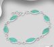 925 Sterling Silver Bracelet Decorated With Shell And Reconstructed Turquoise / Resin