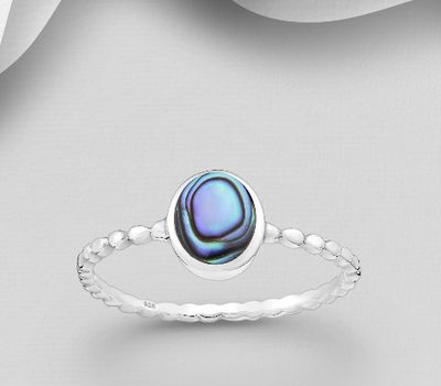 925 Sterling Silver Ring, Decorated With Shell