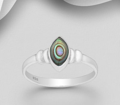 925 Sterling Silver Ring Decorated With Shell