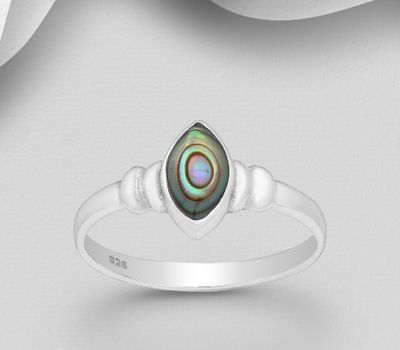 Şəkli böyütmək üçün tiklayın 925 Sterling Silver Ring Decorated With Shell