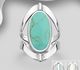 925 Sterling Silver Ring Decorated With Reconstructed Turquoise and Resin and Shell