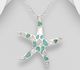 925 Sterling Silver Starfish Pendant Decorated with Shell or with Resin and Shell