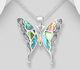 925 Sterling Silver Butterfly Pendant Decorated with Shell