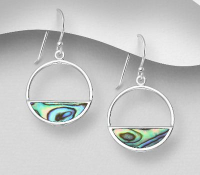 Şəkli böyütmək üçün tiklayın 925 Sterling Silver Lotus Hook Earrings, Decorated with Shell
