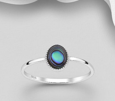 Şəkli böyütmək üçün tiklayın 925 Sterling Silver Ring, Decorated with Shell