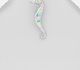 925 Sterling Silver Seahorse Pendant Decorated With Resin and Shell