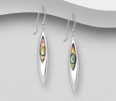 Şəkli böyütmək üçün tiklayın 925 Sterling Silver Hook Earrings Decorated With Shell