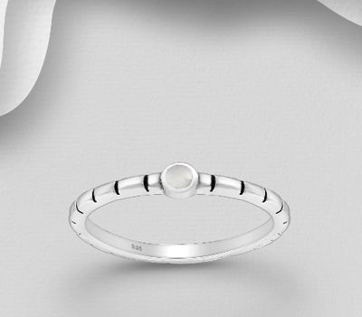 Şəkli böyütmək üçün tiklayın 925 Sterling Silver Ring, Decorated with Shell