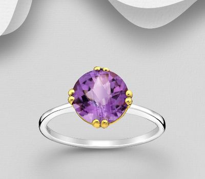 Şəkli böyütmək üçün tiklayın 925 Sterling Silver Ring, Plated with 1 Micron 18K Yellow Gold