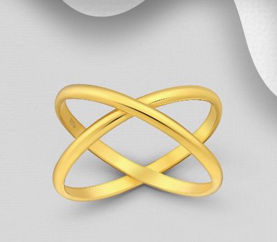 Şəkli böyütmək üçün tiklayın 925 Sterling Silver Ring Plated with 1 Micron 18K Yellow Gold