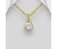 925 Sterling Silver Solitaire Birthstone Pendant, Decorated with Various Color CZ Simulated Diamond, Plated with 1 Micron 14K or 18K Yellow Gold