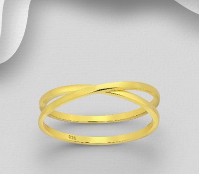 Şəkli böyütmək üçün tiklayın 925 Sterling Silver Ring, Plated with 1 Micron 18K Yellow Gold