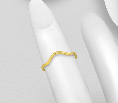 925 Sterling Silver Knuckle Ring Plated with 1 Micron 18K Yellow Gold