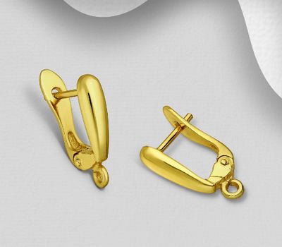 Şəkli böyütmək üçün tiklayın 925 Sterling Silver Findings, Plated with 1 Micron 18K Yellow Gold