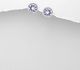 Sparkle by 7K - 925 Sterling Silver Solitaire Push-Back Earrings Decorated with Fine Austrian Crystals