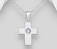 Sparkle by 7K - 925 Sterling Silver Cross Pendant, Decorated with Various Fine Austrian Crystal