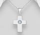 Sparkle by 7K - 925 Sterling Silver Cross Pendant, Decorated with Various Fine Austrian Crystal