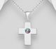 Sparkle by 7K - 925 Sterling Silver Cross Pendant, Decorated with Various Fine Austrian Crystal