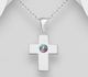 Sparkle by 7K - 925 Sterling Silver Cross Pendant, Decorated with Various Fine Austrian Crystal
