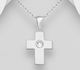 Sparkle by 7K - 925 Sterling Silver Cross Pendant, Decorated with Various Fine Austrian Crystal