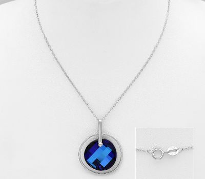 Sparkle by 7K - 925 Sterling Silver Necklace Decorated with Fine Austrian Crystal