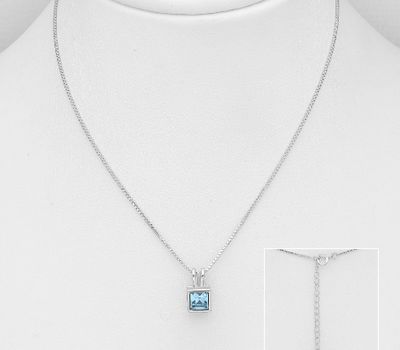 Sparkle by 7K - 925 Sterling Silver Necklace Decorated with Fine Austrian Crystal