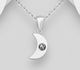 Sparkle by 7K - 925 Sterling Silver Moon Pendant, Decorated with Various Fine Austrian Crystal