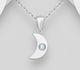 Sparkle by 7K - 925 Sterling Silver Moon Pendant, Decorated with Various Fine Austrian Crystal