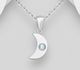 Sparkle by 7K - 925 Sterling Silver Moon Pendant, Decorated with Various Fine Austrian Crystal