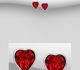 Sparkle by 7K - 925 Sterling Silver Heart Push-Back Earrings Decorated with Fine Austrian Crystals