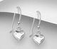 Sparkle by 7K - 925 Sterling Silver Heart Hook Earrings Decorated with Fine Austrian Crystal